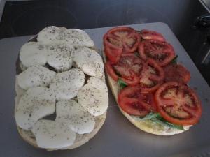 Giant caprese sandwich