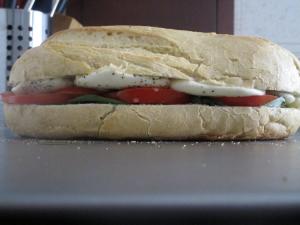 Giant caprese sandwich
